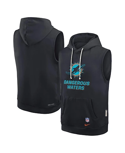 Nike Men's Pitch Blue Miami Dolphins 2025 Rivalries Collection Standard Issue Sideline Dri-fit Sleeveless Hoodie