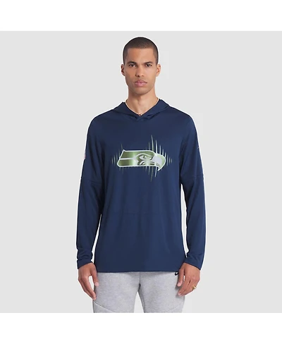 Nike Men's College Navy Seattle Seahawks 2025 Rivalries Collection Sideline Dri-fit Long Sleeve Hoodie T-Shirt
