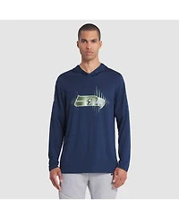 Nike Men's College Navy Seattle Seahawks 2025 Rivalries Collection Sideline Dri-fit Long Sleeve Hoodie T-Shirt