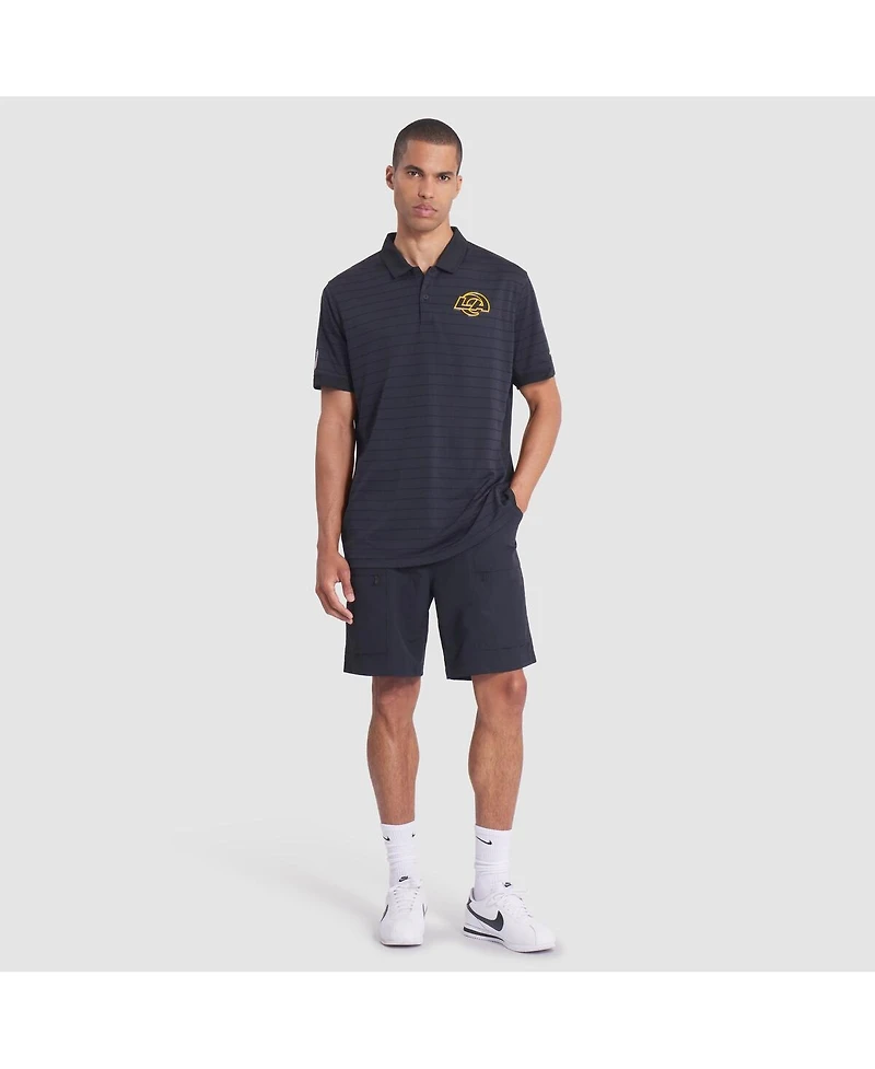 Nike Men's Midnight Blue Los Angeles Rams 2025 Rivalries Collection Sideline Victory Striped Dri-fit Polo Shirt