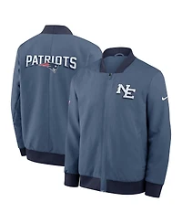 Nike Men's Storm Blue New England Patriots 2025 Rivalries Collection Sideline Full-Zip Bomber Jacket