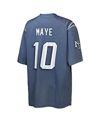 Nike Big Boys and Girls Drake Maye Storm Blue New England Patriots 2025 Rivalries Collection Game Jersey