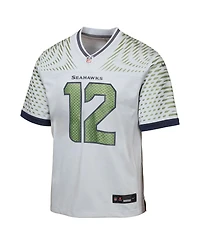 Nike Big Boys and Girls 12s Wolf Gray Seattle Seahawks 2025 Rivalries Collection Game Jersey