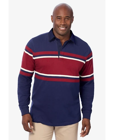 KingSize Big & Tall Long-Sleeve Rugby Polo