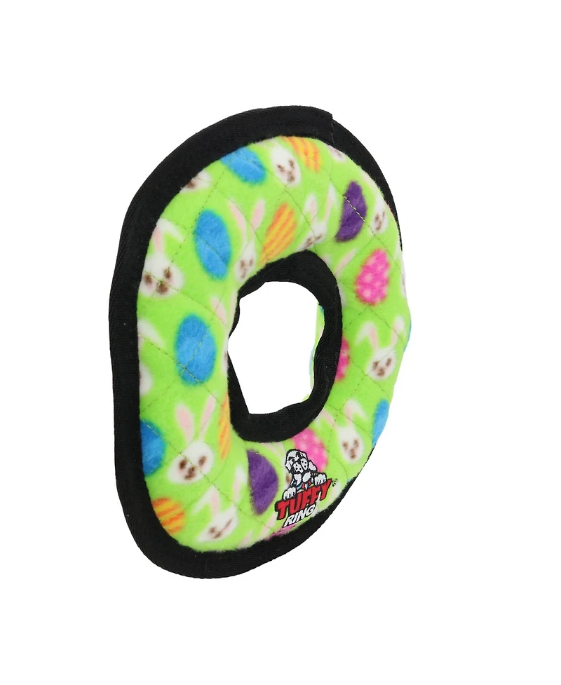 Tuffy Holiday Medium Ring Egg 2 Pack, Durable Plush Squeaky Dog Toy
