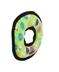 Tuffy Holiday Medium Ring Egg 2 Pack, Durable Plush Squeaky Dog Toy