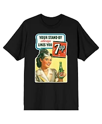 7UP Men's Your Stand-By Always Likes You Black Short Sleeve Adult T-Shirt-3XL