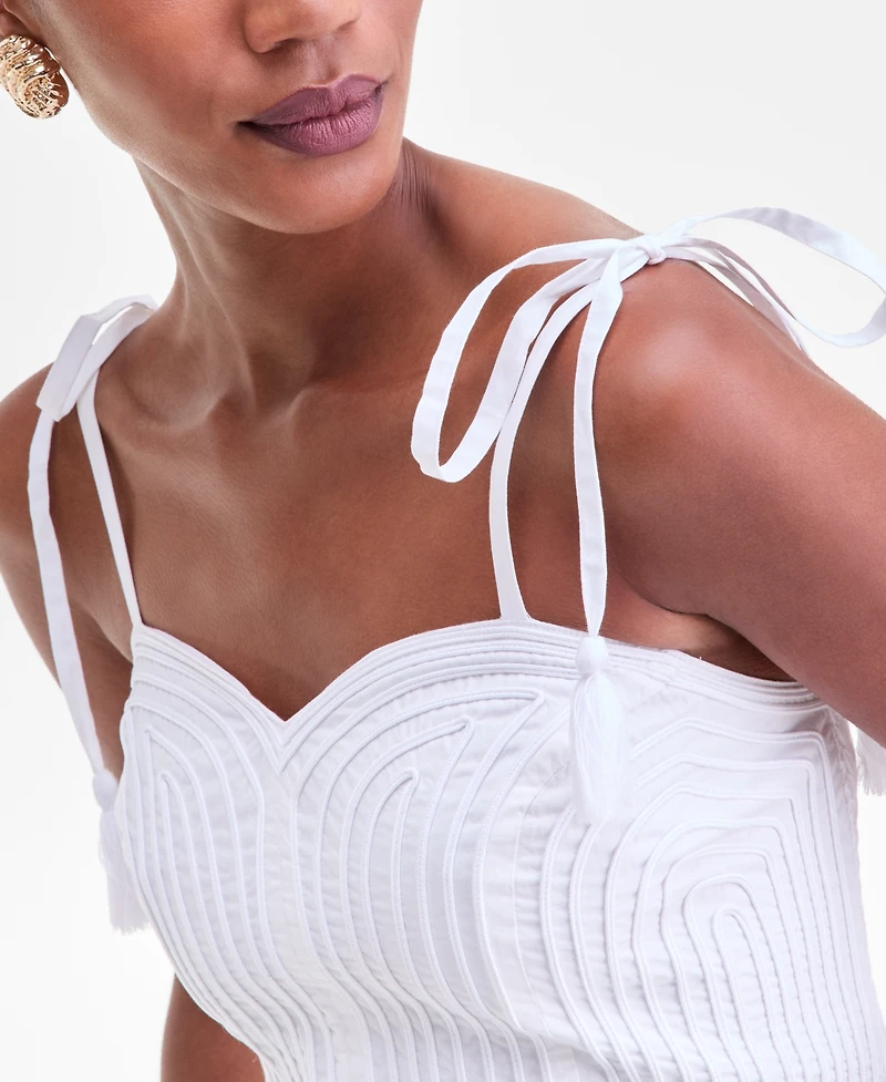 I.n.c. International Concepts Women's Soutache Tassel-Strap Crop Top, Macy's Exclusive