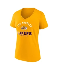 Logo Athletic Women's Gold Los Angeles Lakers Unrivaled V-Neck T-Shirt