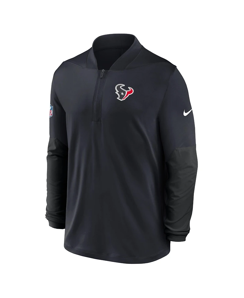 Nike Men's Navy Houston Texans Sideline Dri-fit Half-Zip Pullover