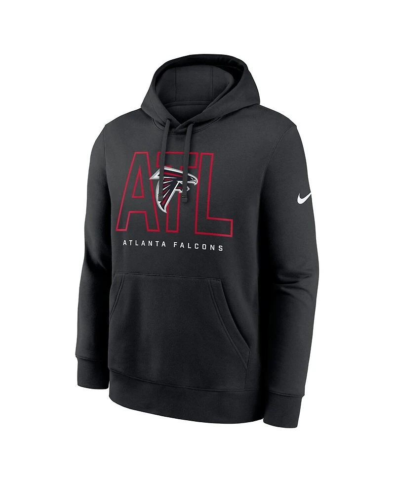 Nike Men's Black Atlanta Falcons Busted Play Club Fleece Pullover Hoodie