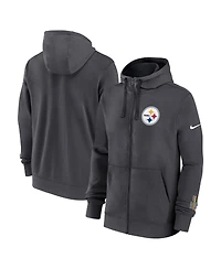 Nike Men's Anthracite Pittsburgh Steelers Primetime Club Full-Zip Hoodie
