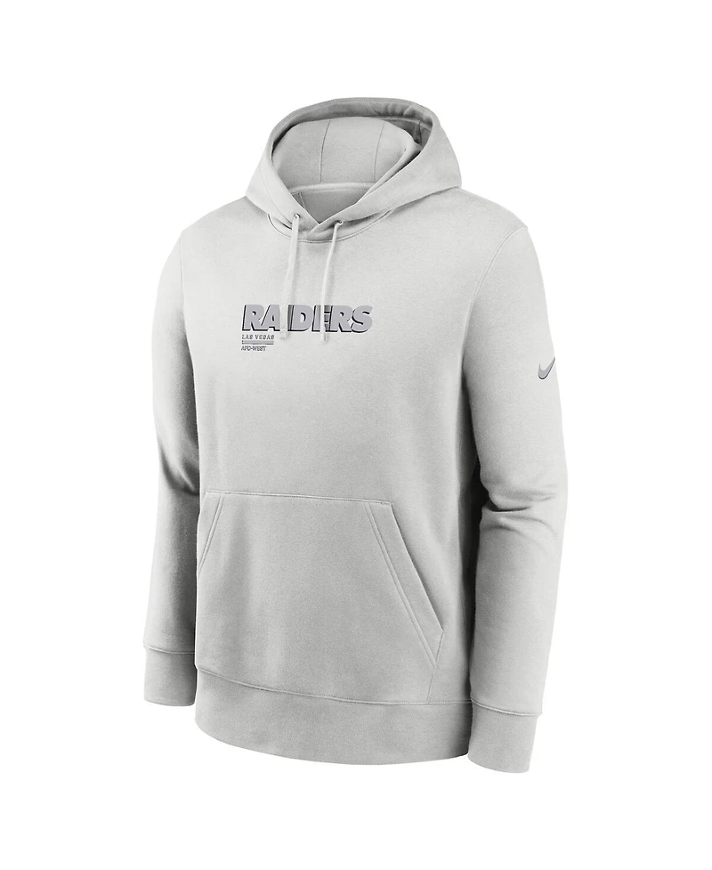 Nike Men's Gray Las Vegas Raiders Edge Pack French Terry Club Pullover Hoodie