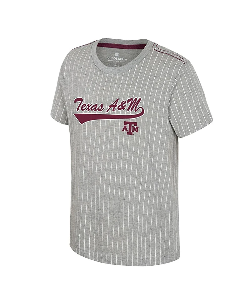 Colosseum Big Boys and Girls Heather Gray Texas A&M Aggies Airball Baseball T-Shirt