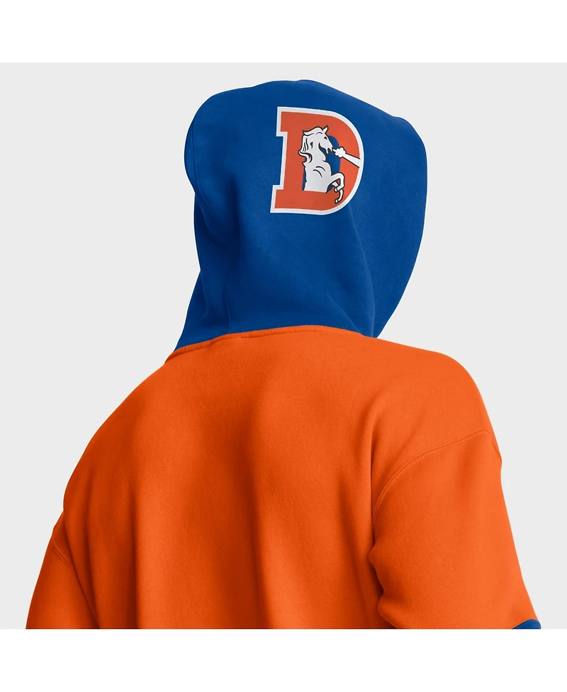 Fanatics Men's Orange Denver Broncos Helmet Retro Pullover Hoodie