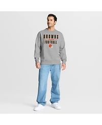 Fanatics Men's Heather Gray Cleveland Browns Powerful Throw Legacy Pullover Sweatshirt