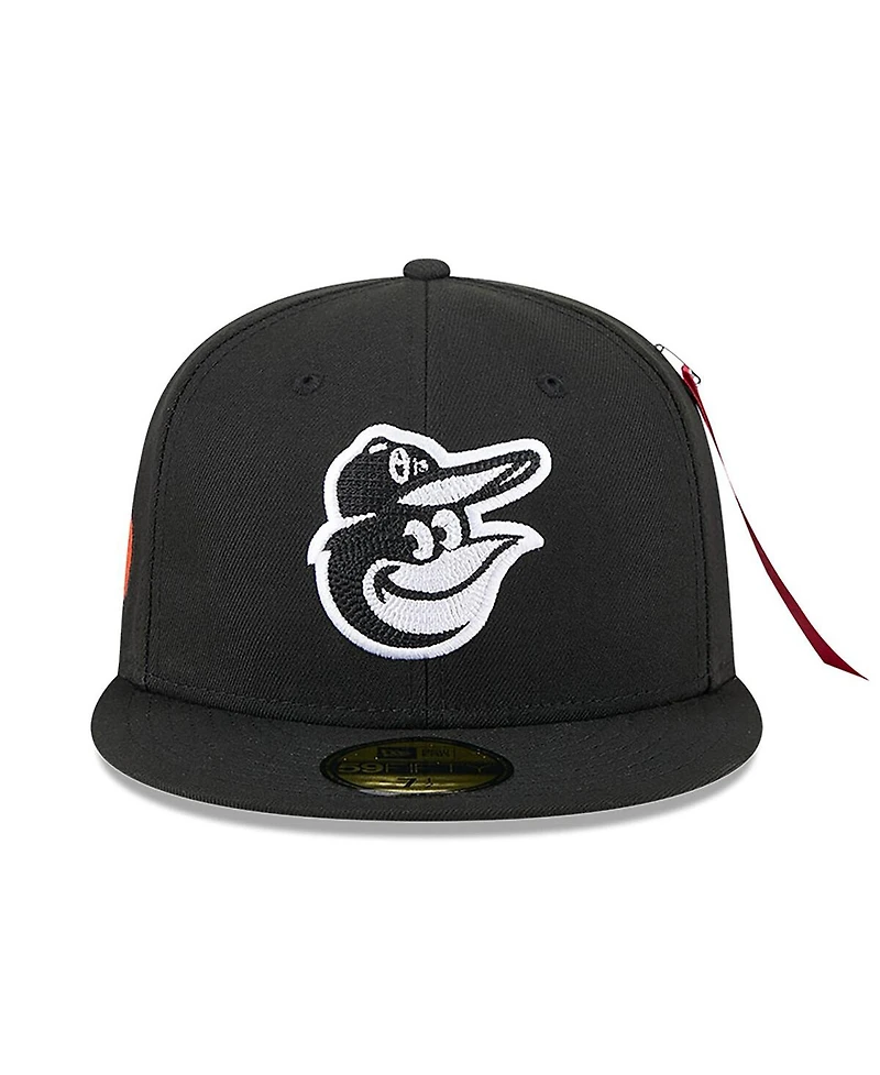 New Era x Alpha Industries Men's Black Baltimore Orioles 59FIFTY Fitted Hat