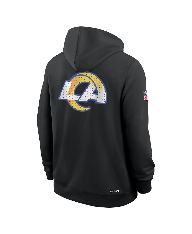 Nike Men's Black Los Angeles Rams Sideline Standard Issue Utility Player Dri-fit Full-Zip Hoodie