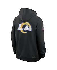 Nike Men's Black Los Angeles Rams Sideline Standard Issue Utility Player Dri-fit Full-Zip Hoodie