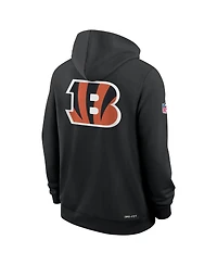 Nike Men's Black Cincinnati Bengals Sideline Standard Issue Utility Player Dri-fit Full-Zip Hoodie