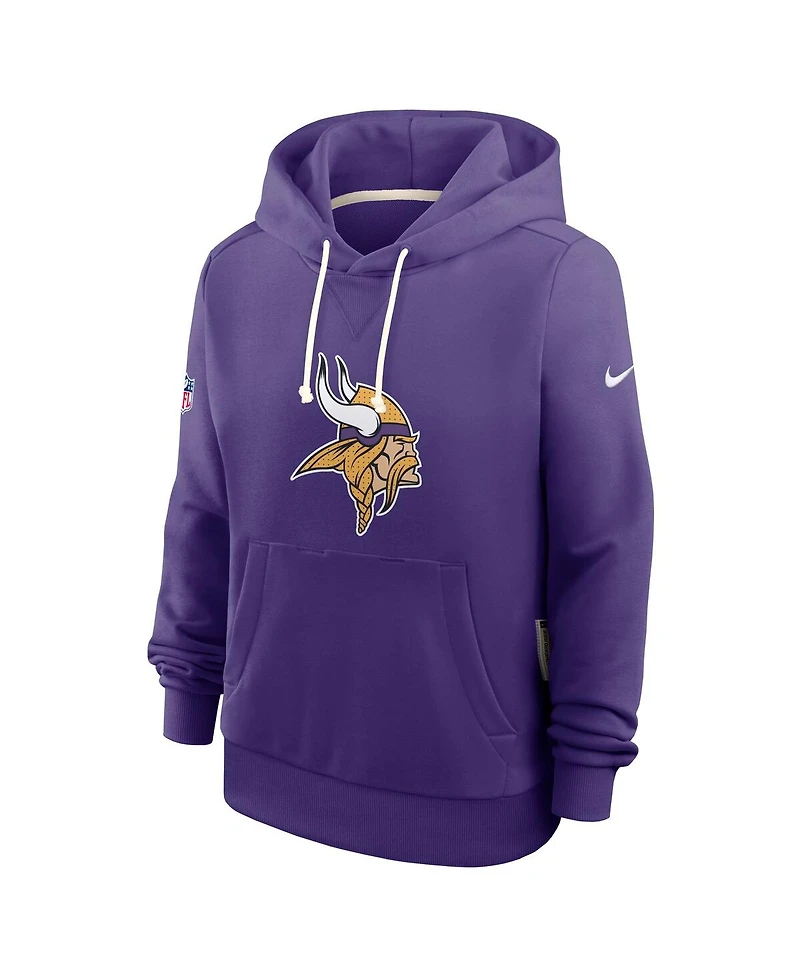Nike Women's Purple Minnesota Vikings Sideline Standard Issue Initial Home Dri-fit Hoodie