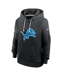 Nike Women's Black Detroit Lions Throwback Sideline Standard Issue Dri-fit Hoodie