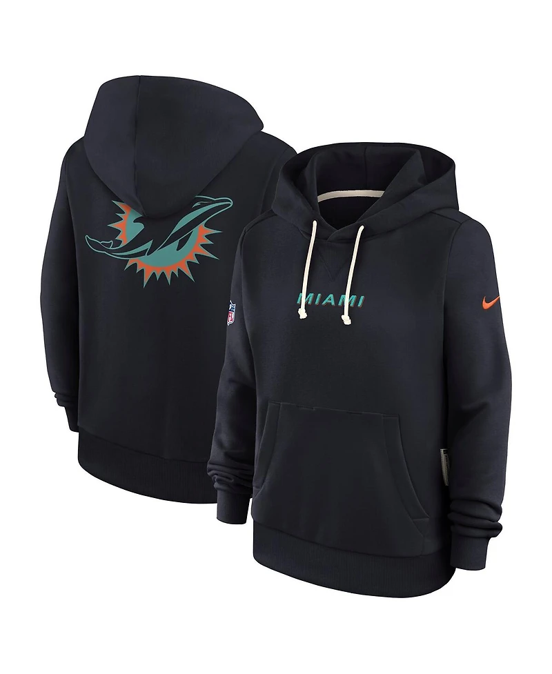 Nike Women's Pitch Blue Miami Dolphins 2025 Rivalries Collection Standard Issue Sideline Dri-fit Hoodie