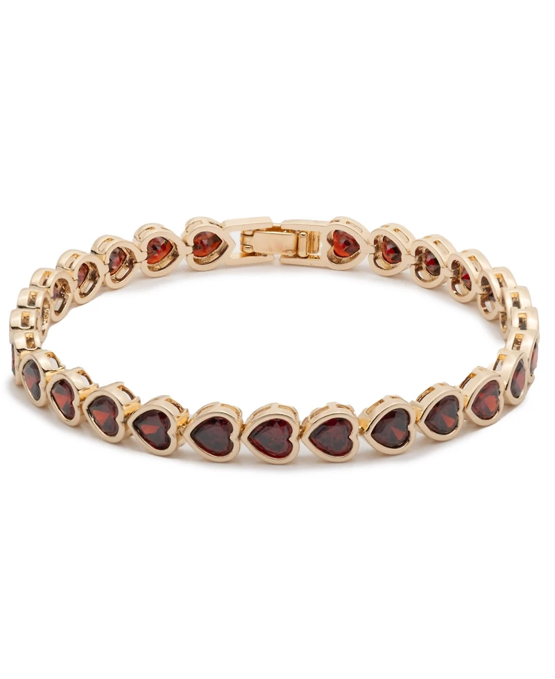 Givenchy Cubic Zirconia Crystal Stone Gold-Tone Heart Flex Bracelet
