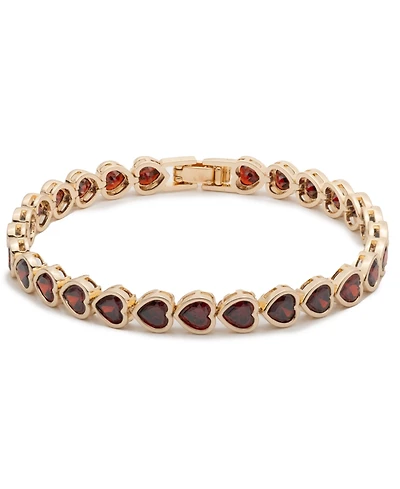 Givenchy Cubic Zirconia Crystal Stone Gold-Tone Heart Flex Bracelet