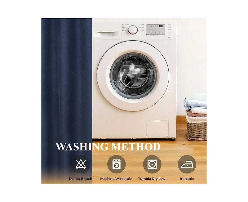 Superior Neal 100% Blackout Solid Machine Washable Curtains, Set of 2 Panels