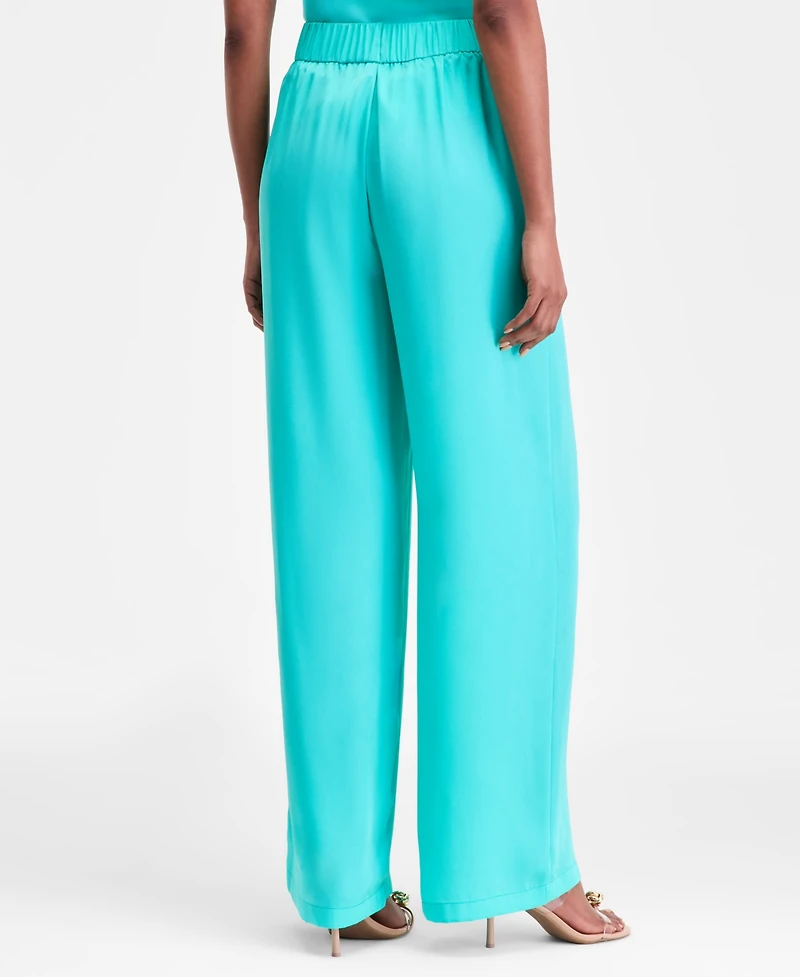 I.n.c. International Concepts Women's High-Rise Satin Palazzo Pants, Exclusively at Macy's