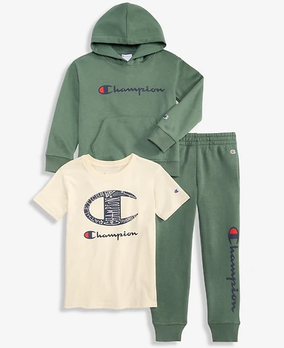 Champion Boys 4T-7 3-Piece T-Shirt, Hoodie and Joggers Set