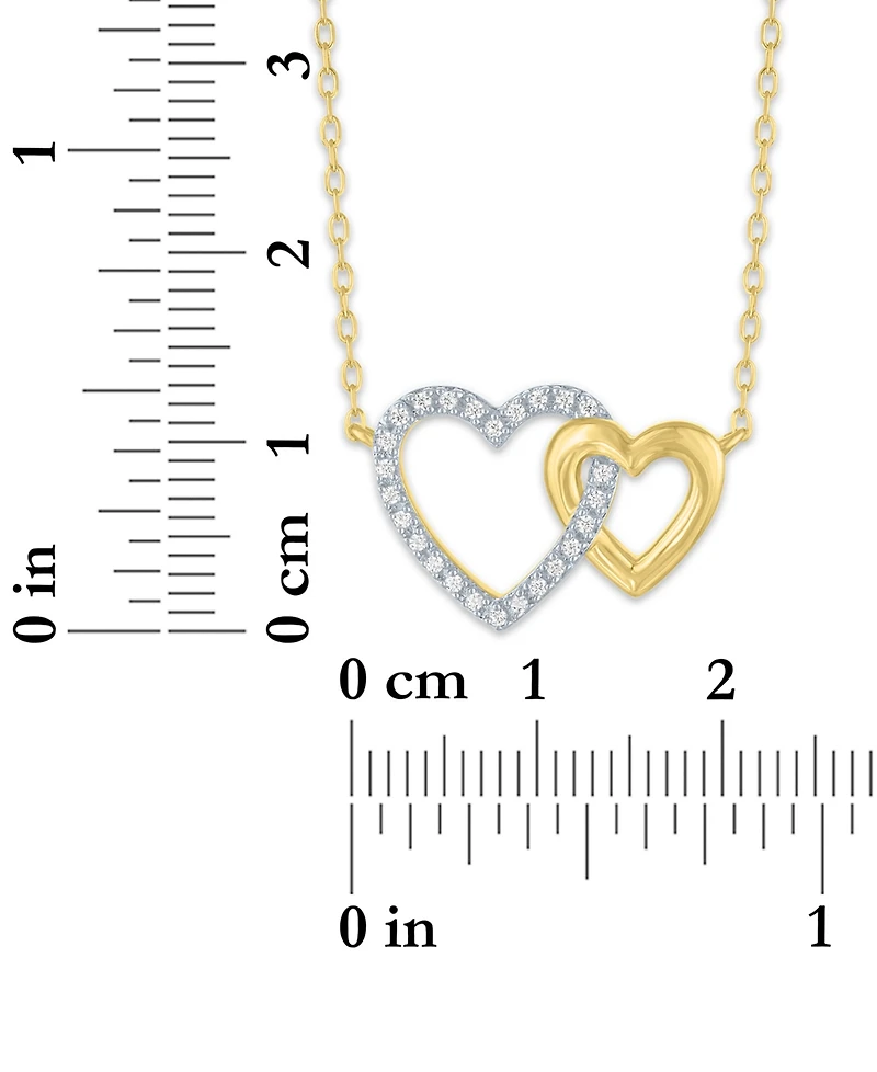 Macy's 2-Pc. Diamond Pendant Necklace and Earrings Set (1/6 ct. t.w.) in 14k Yellow Gold Over Sterling Silver