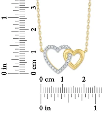 Macy's 2-Pc. Diamond Pendant Necklace and Earrings Set (1/6 ct. t.w.) in 14k Yellow Gold Over Sterling Silver