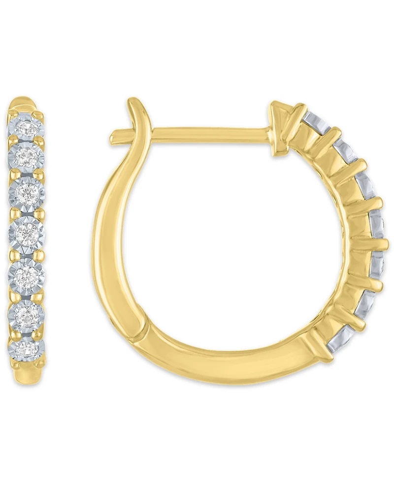 Macy's 3-Pc. Diamond Earrings Set (1/5 ct. t.w.) in 14k Yellow Gold Over Sterling Silver