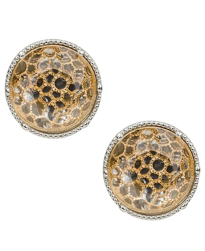 Patricia Nash Resin Stone Matte Gold-Tone and Rhodium Button Post Earrings