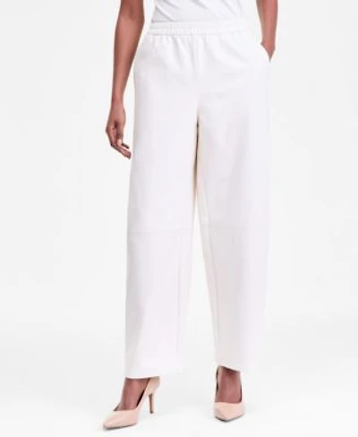 I.N.C. International Concepts Womens Faux Leather Barrel Leg Pull On Pants