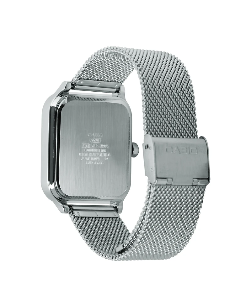 Casio Men's Silver-Tone Stainless Steel Watch, 34mm