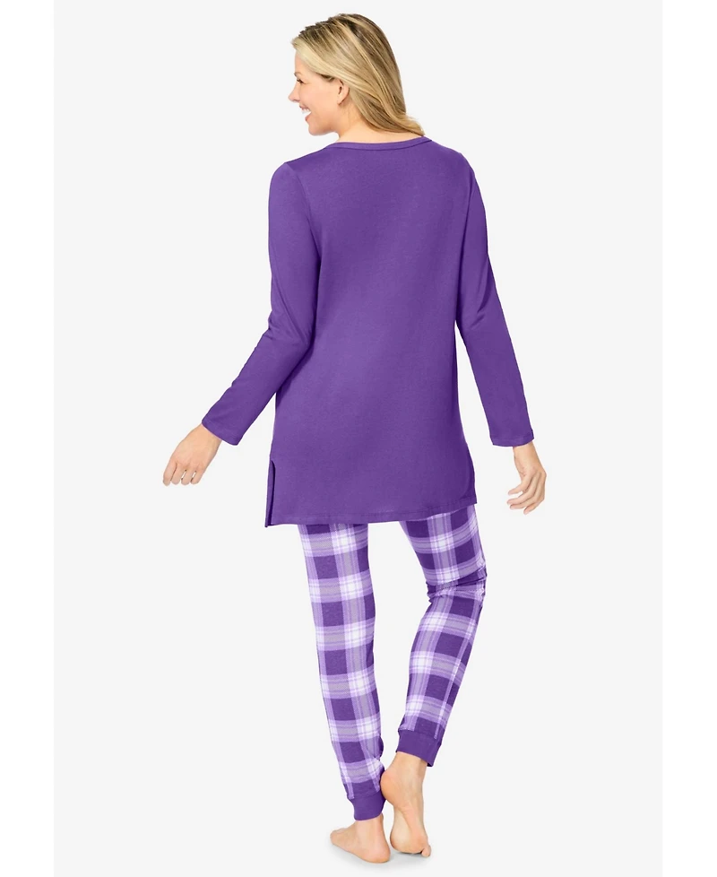 Only Neccessities Women's Necessities Henley Tunic & Jogger Pj Set
