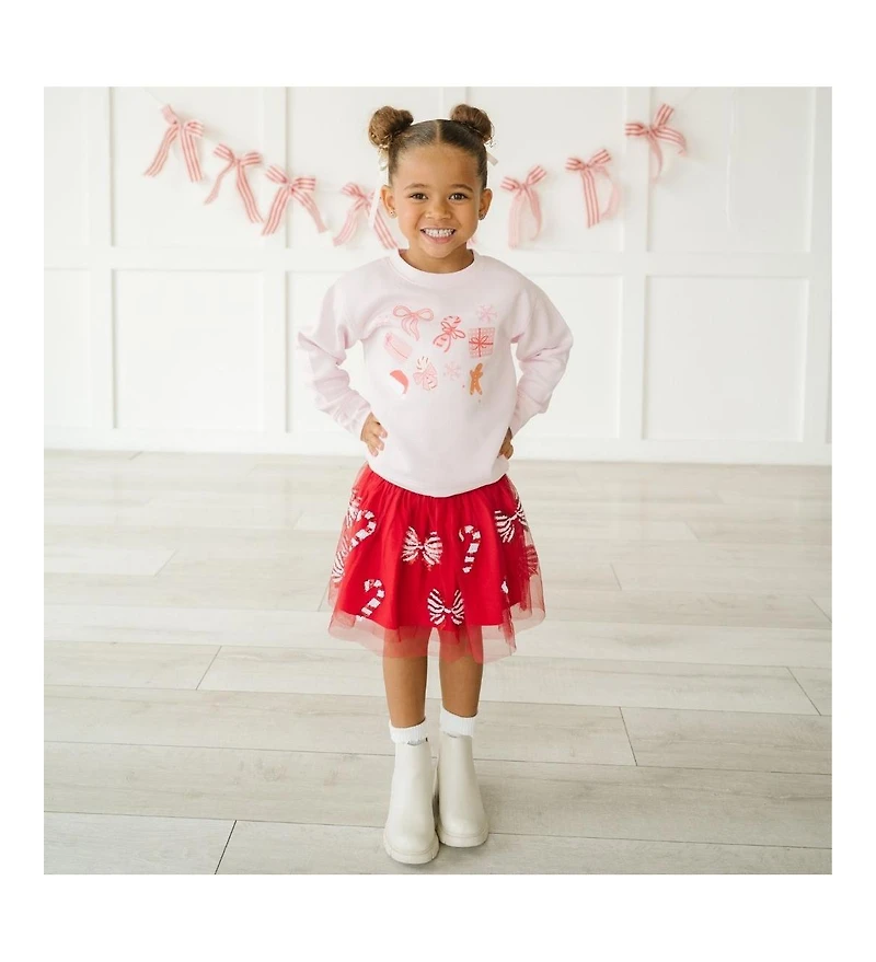 Sweet Wink Baby Girls Candy Cane Coquette Sequin Christmas Tutu Skirt