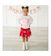 Sweet Wink Baby Girls Candy Cane Coquette Sequin Christmas Tutu Skirt