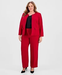 Kasper Plus Size Stretch Crepe Blazer Pants