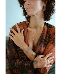 Ottoman Hands Esther Emerald And Pearl Pendant Necklace