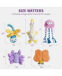 Nocciola 5 Pcs Pastel Colors Fuzzy Plush Toys, Colorful Summer Toy, Squeaky Crinkle Cute Dog Toys, Durable Stuffed Toys for All Breeds Outdoorfun
