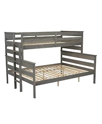 Wood Twin over Full Bunk Bed with Ladder