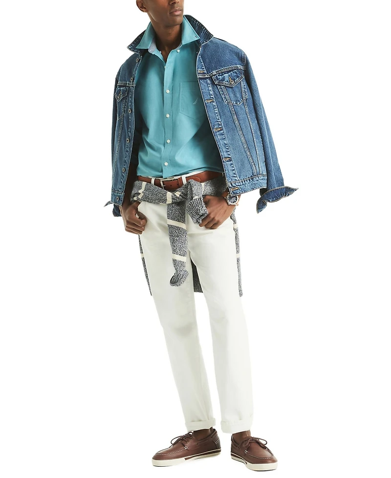 Nautica Men's Solid Long Sleeve Oxford Shirt