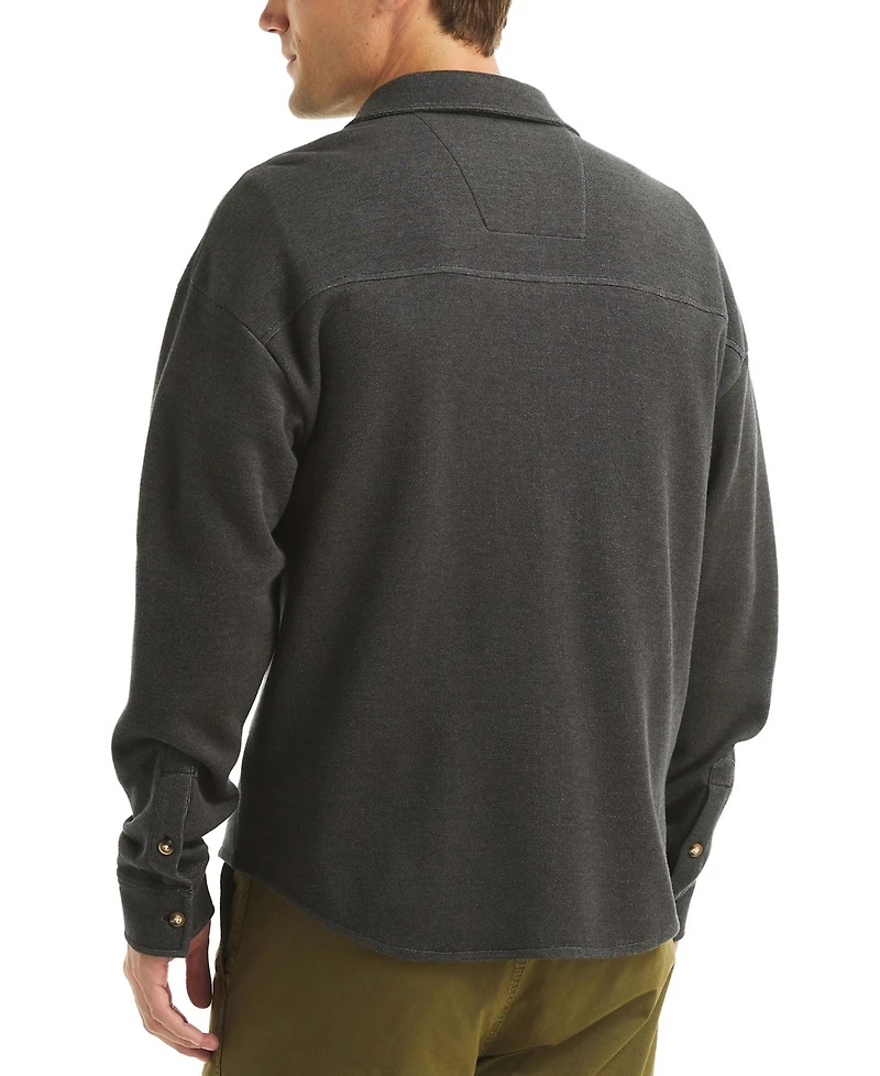 Nautica Men's Pique Double Knit Long Sleeves Shirt