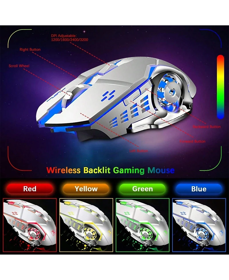 2.4 GHz Wireless Gaming Keyboard Mouse Set