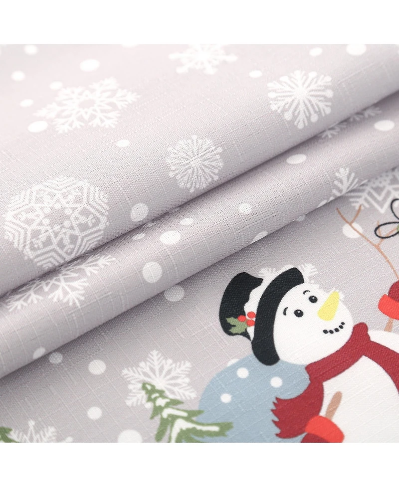 MarCielo 3 Piece Christmas Kitchen Curtains Holiday Window Valance and Tiers, Snowman & Festive Design