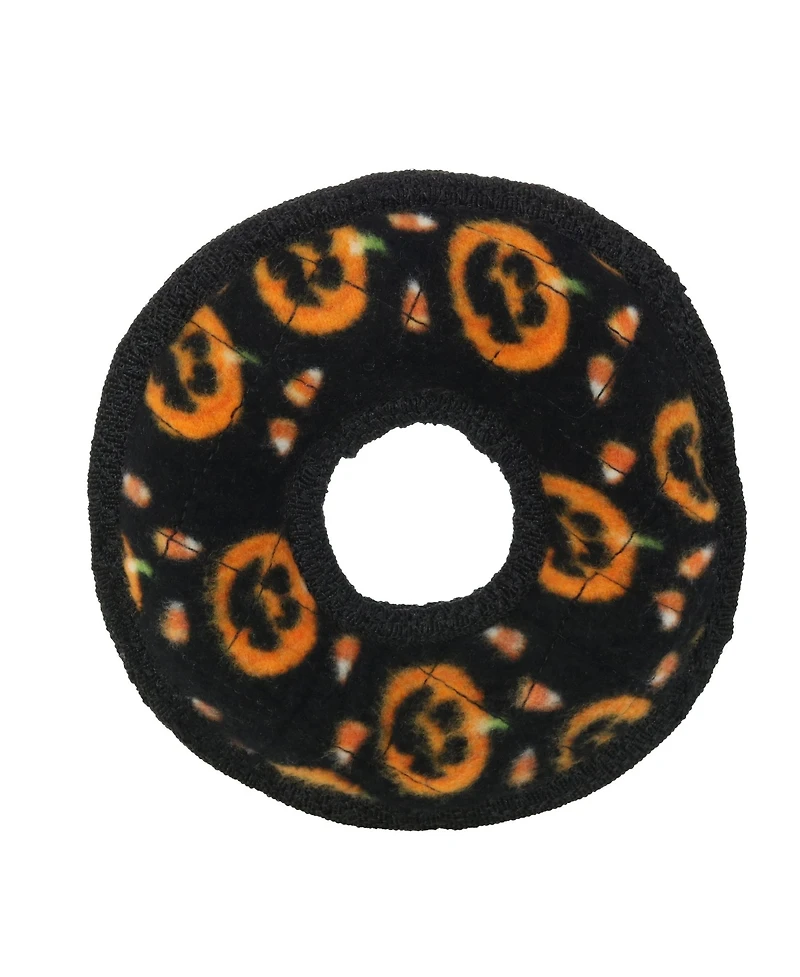 Tuffy Holiday Jr Ring Pumpkin 2 Pack , Durable Plush Squeaky Dog Toy